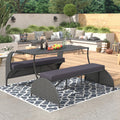 🔥 Hot Selling |Outdoor 4-Seat Sectional Sofa Set with Table – Weather Resistant Patio & Backyard Furniture