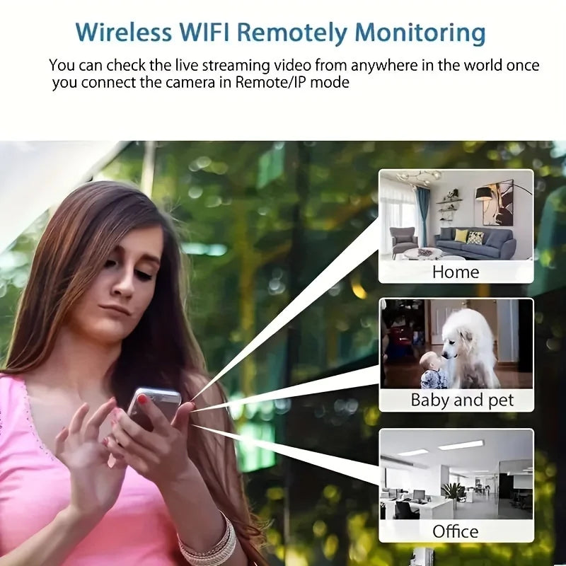 Smart Home Security Camera Small CCTV Night Vision Motion Detection Alarm Monitor