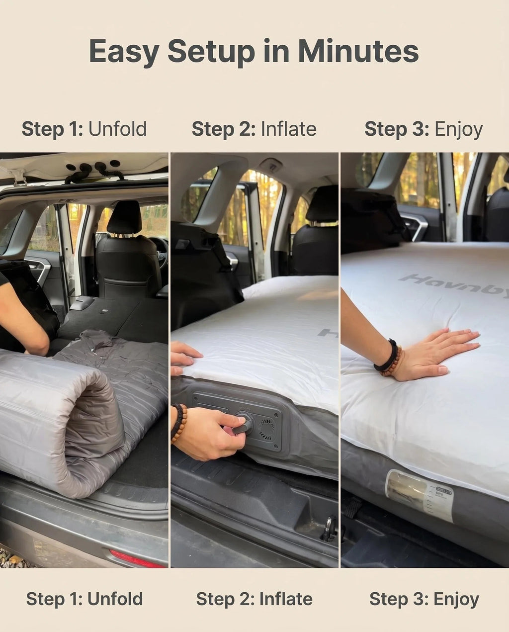 Built-in Pump SUV Trunk Inflatable Car Air Mattress for Outdoor Camping