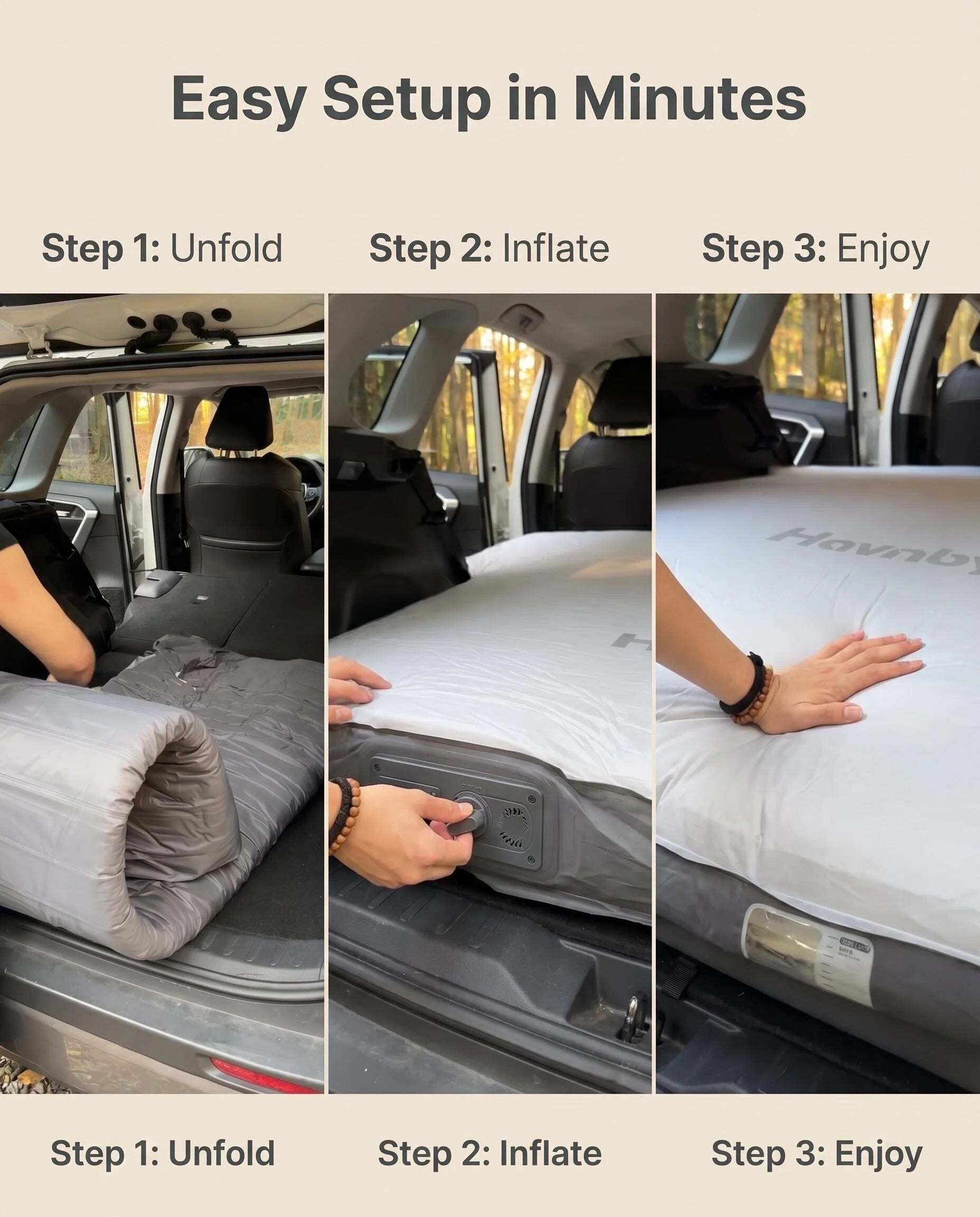 Built-in Pump SUV Trunk Inflatable Car Air Mattress for Outdoor Camping