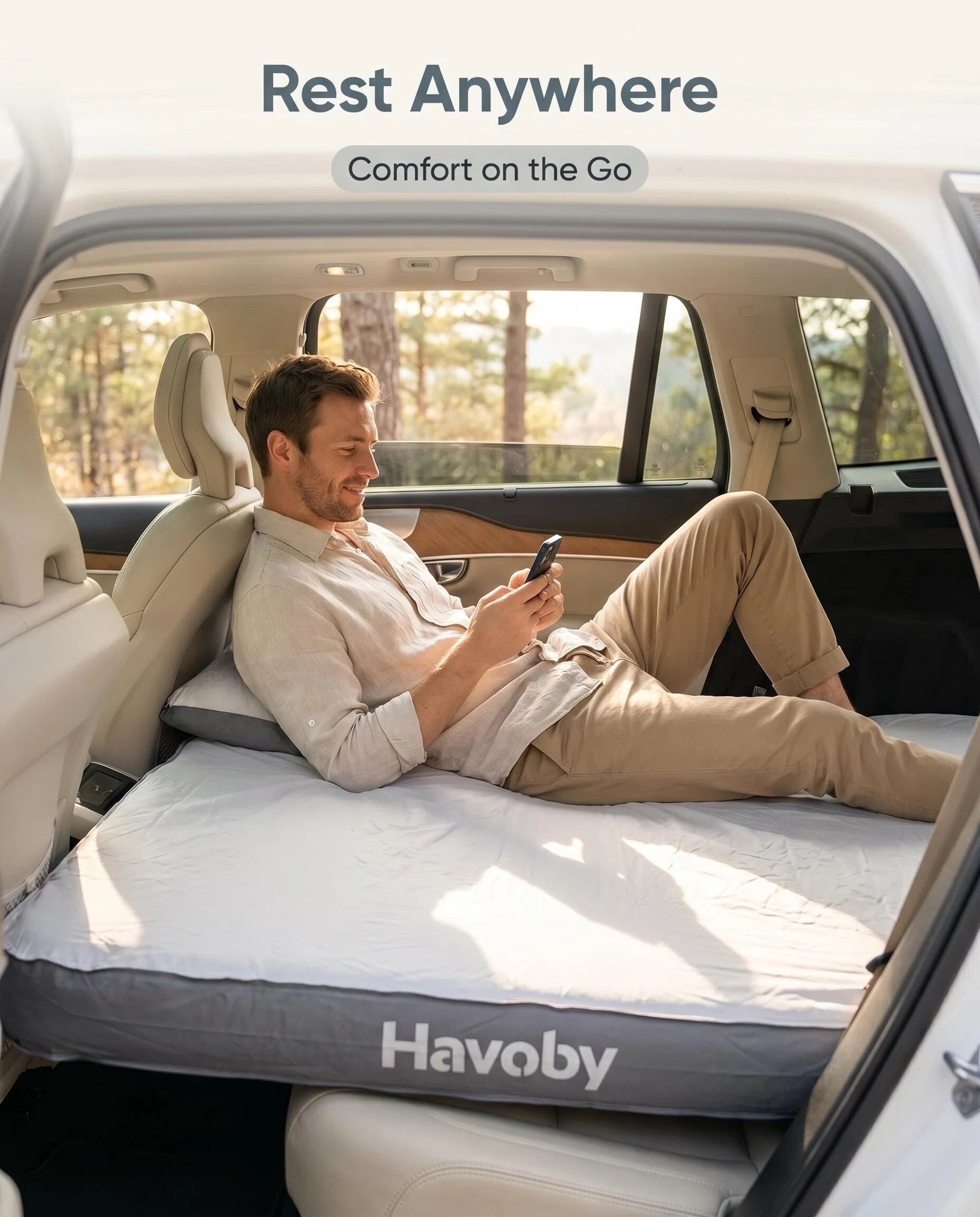 Built-in Pump SUV Trunk Inflatable Car Air Mattress for Outdoor Camping